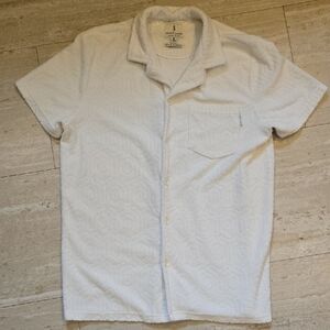 Scott James England Patterened Terry Cloth Button Down Shirt